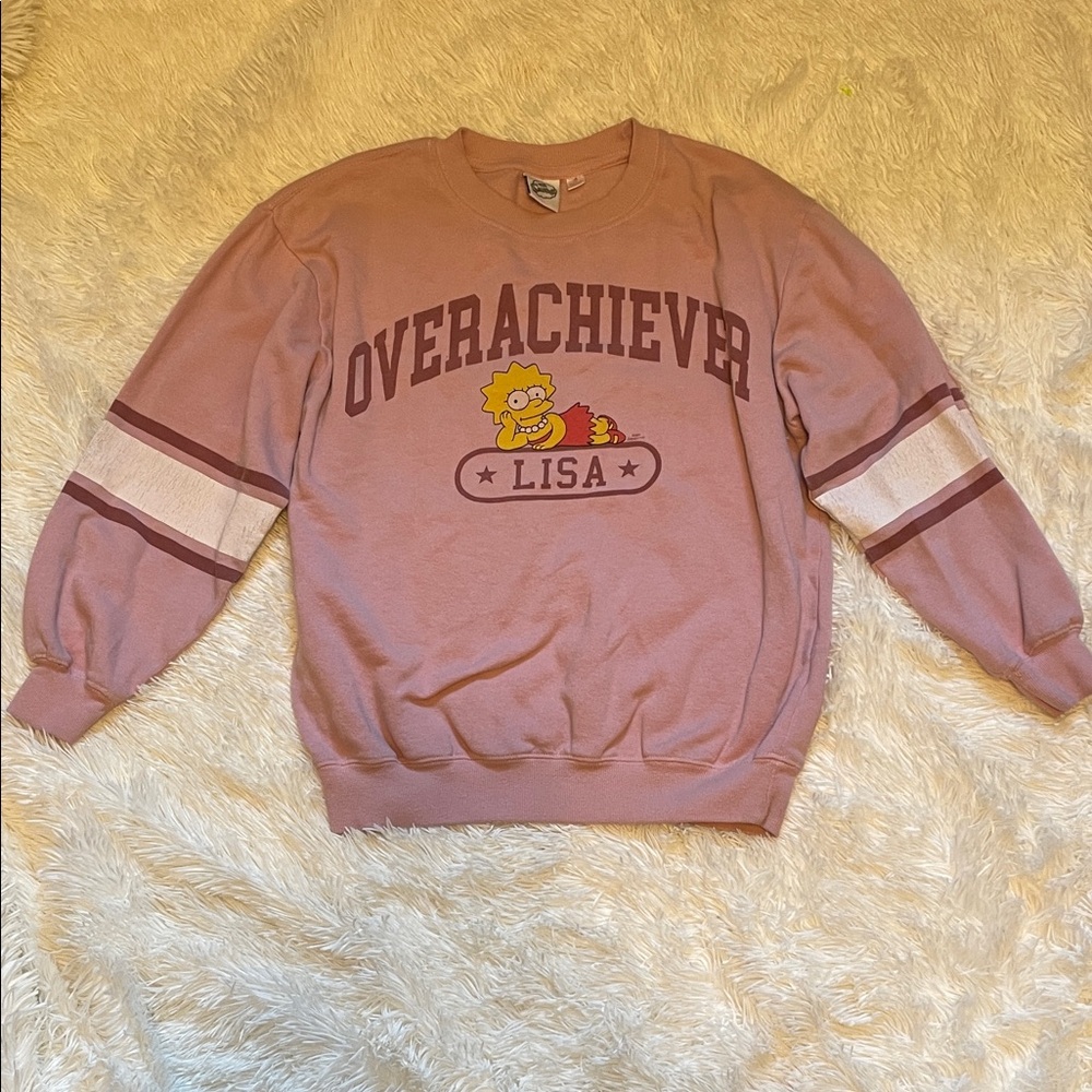 Lisa Simpsons Overachiever Pink Sweater